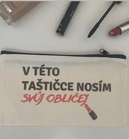 SimpleBag s autorským potiskem "V této taštiče nosím svůj obličej"