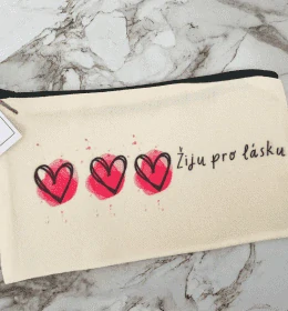 Plátěná taštička srdce