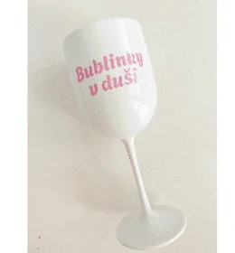 Plastová sklenice 470 ml bílá Bublinky v duši
