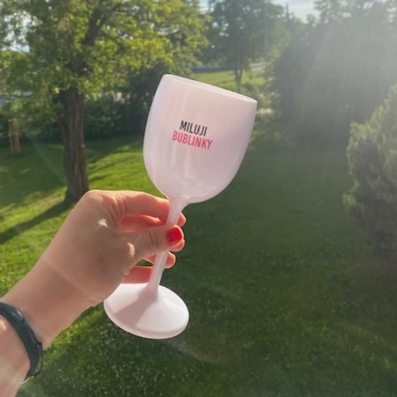 Nerozbitná sklenice na víno 250ml - Miluji bublinky