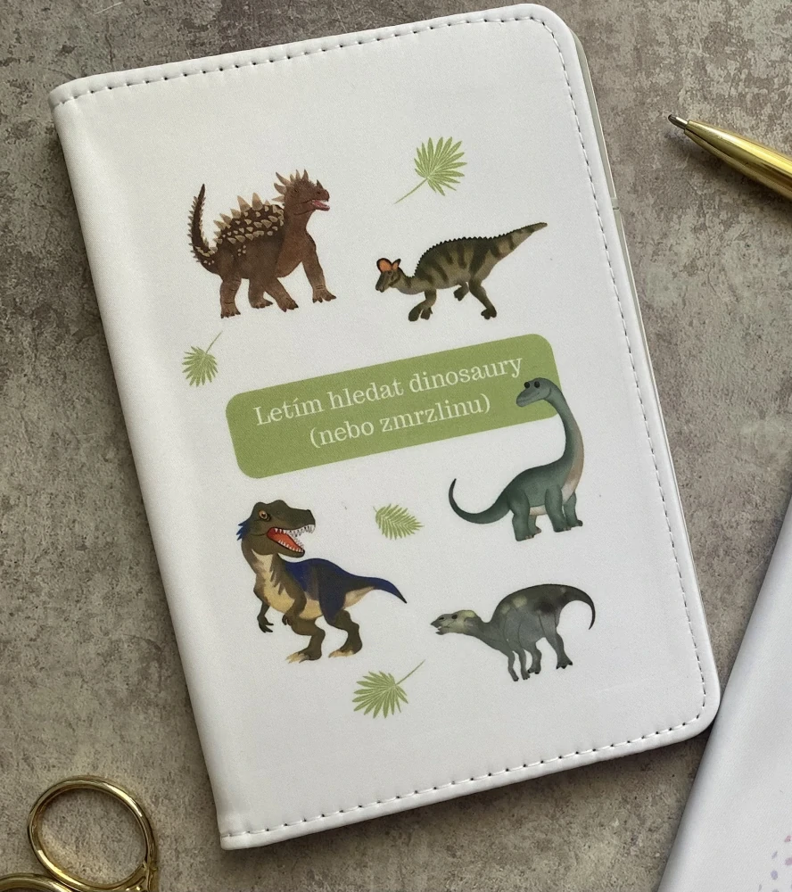Obal na cestovní pas - Jedu hledat dinosaury, nebo zmrzlinu