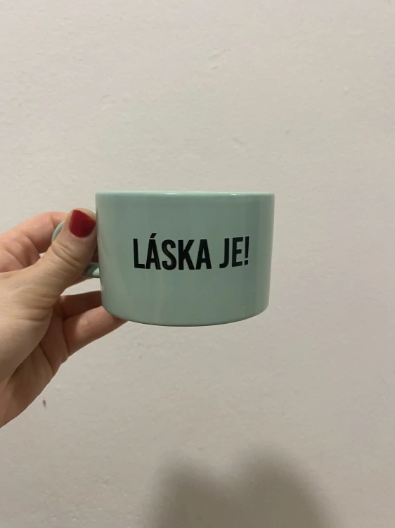 Keramický hrnek 200ml zelený -  Láska je!