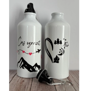 Láhev turistická 600ml s karabinou - Miluji kempování