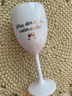 Nerozbitná plastová sklenice 250ml - Přes den děcka, večer decka
